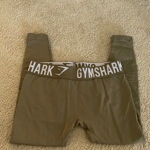Calf length women’s olive green gymshark leggings size XS